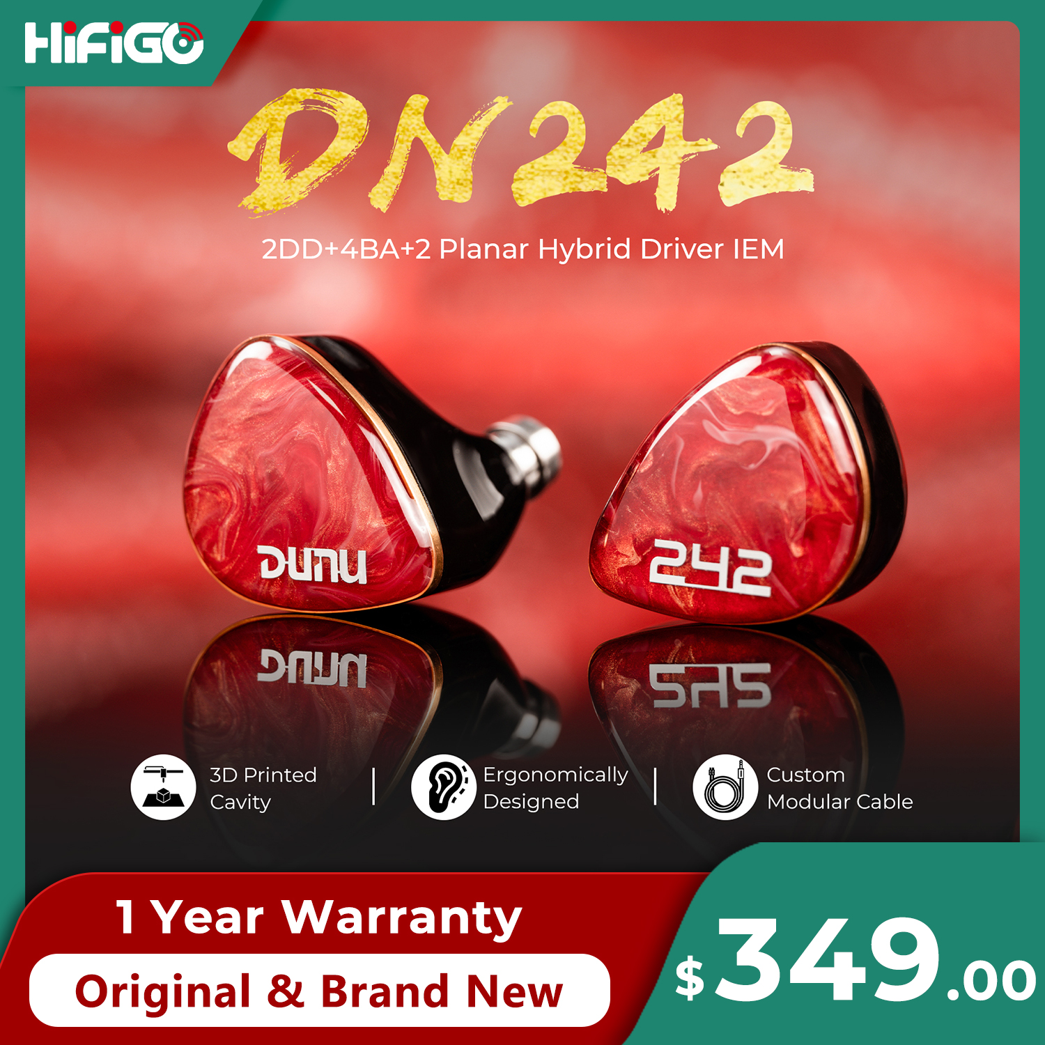 Audio Music Technology - DUNU DN242 2DD+4BA+2 Micro Planar Drivers