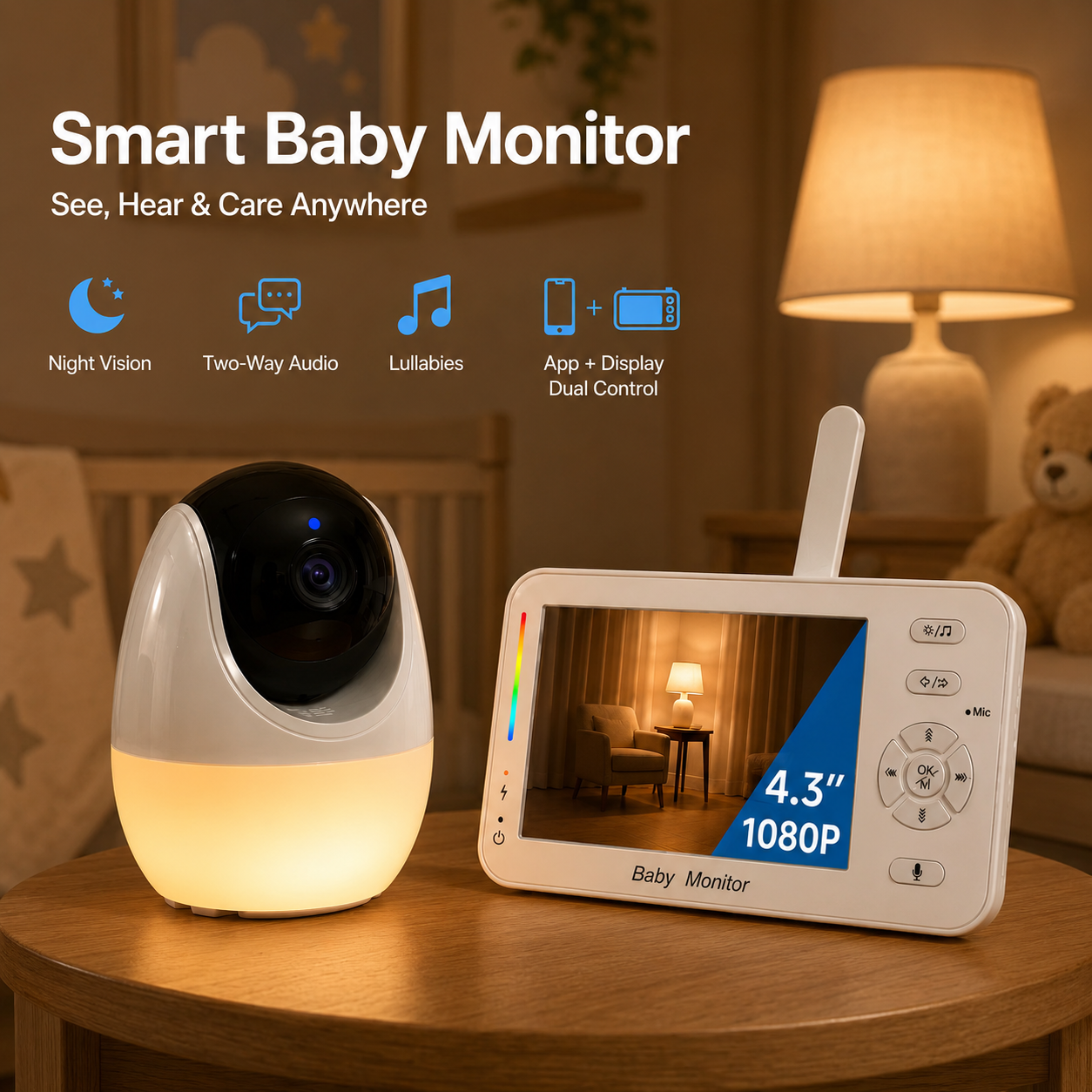 Audio Music Light - Smart Baby Monitor with Night Light