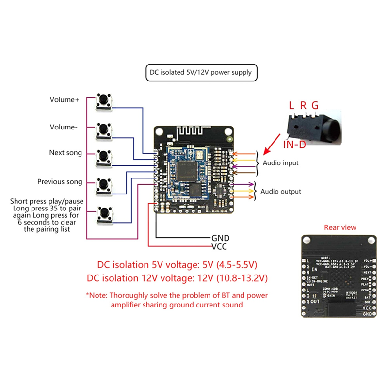 DC 5V/12V Bluetooth Music Modu - Audio Music Add 리뷰 및 가격