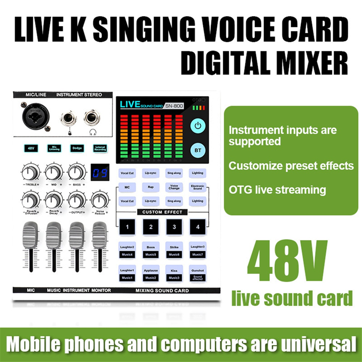 SN800 Live Sound Card Voice Ch - Audio Music Changer 리뷰 및 가격
