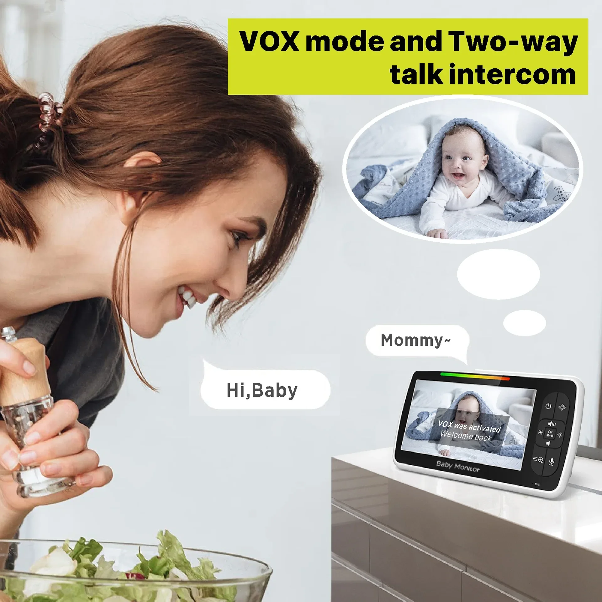 5.0 Inch Video Baby Monitor Wi - Audio Music To Video 리뷰 및 가격
