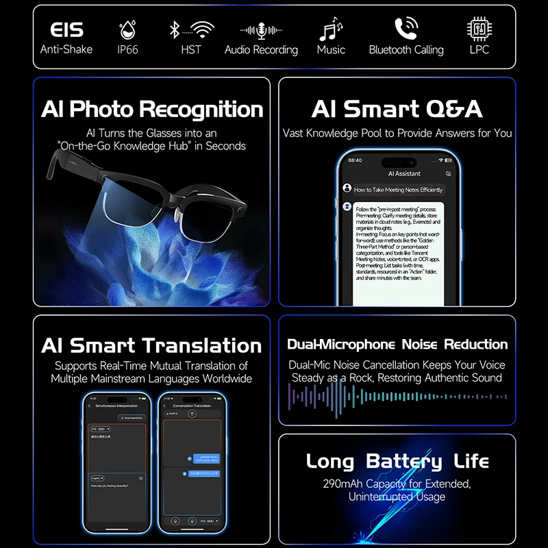 Smart Camera Glasses Photo and - Audio Music Ai 리뷰 및 가격