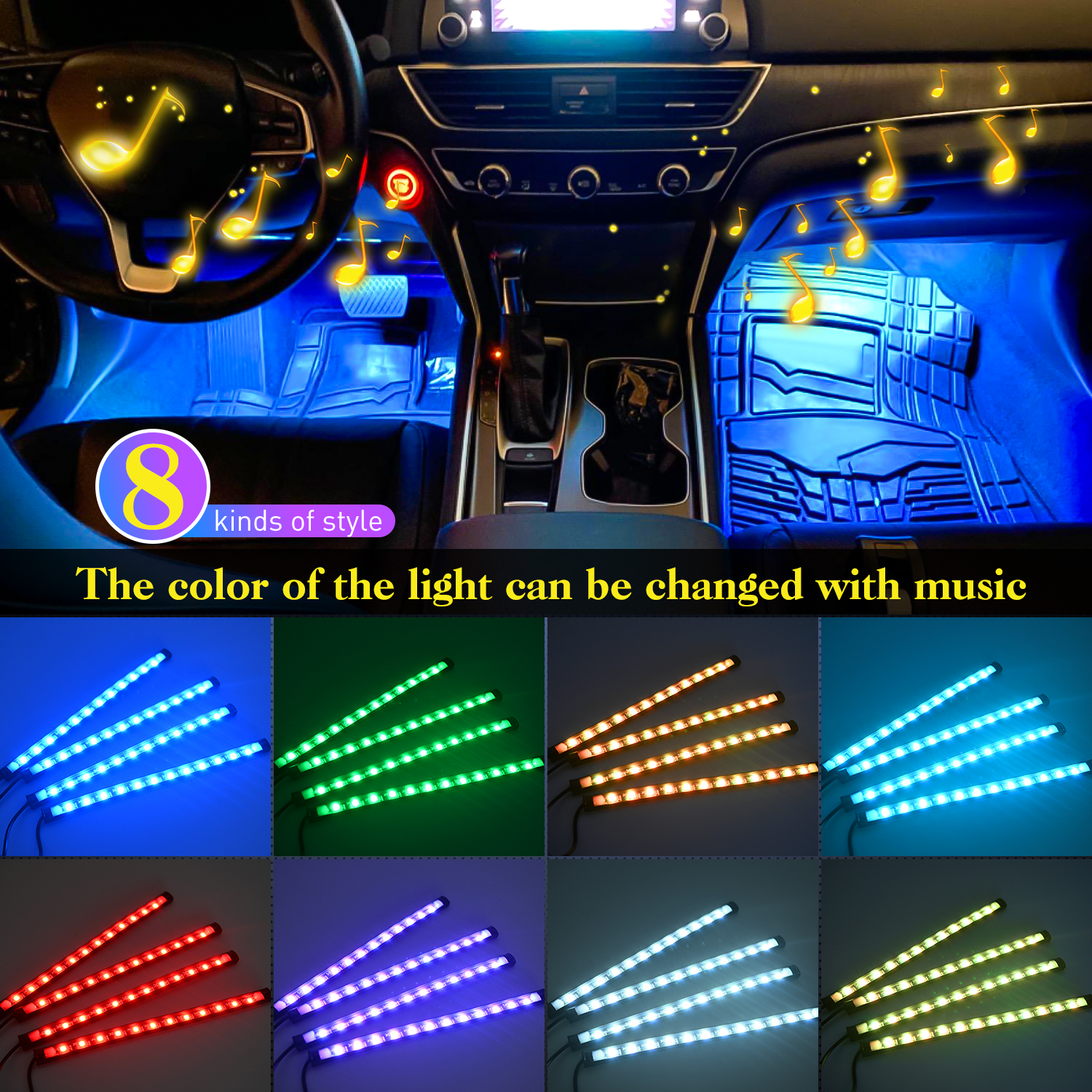 4PCS USB Interior Lights Multi - Audio Music Light 리뷰 및 가격