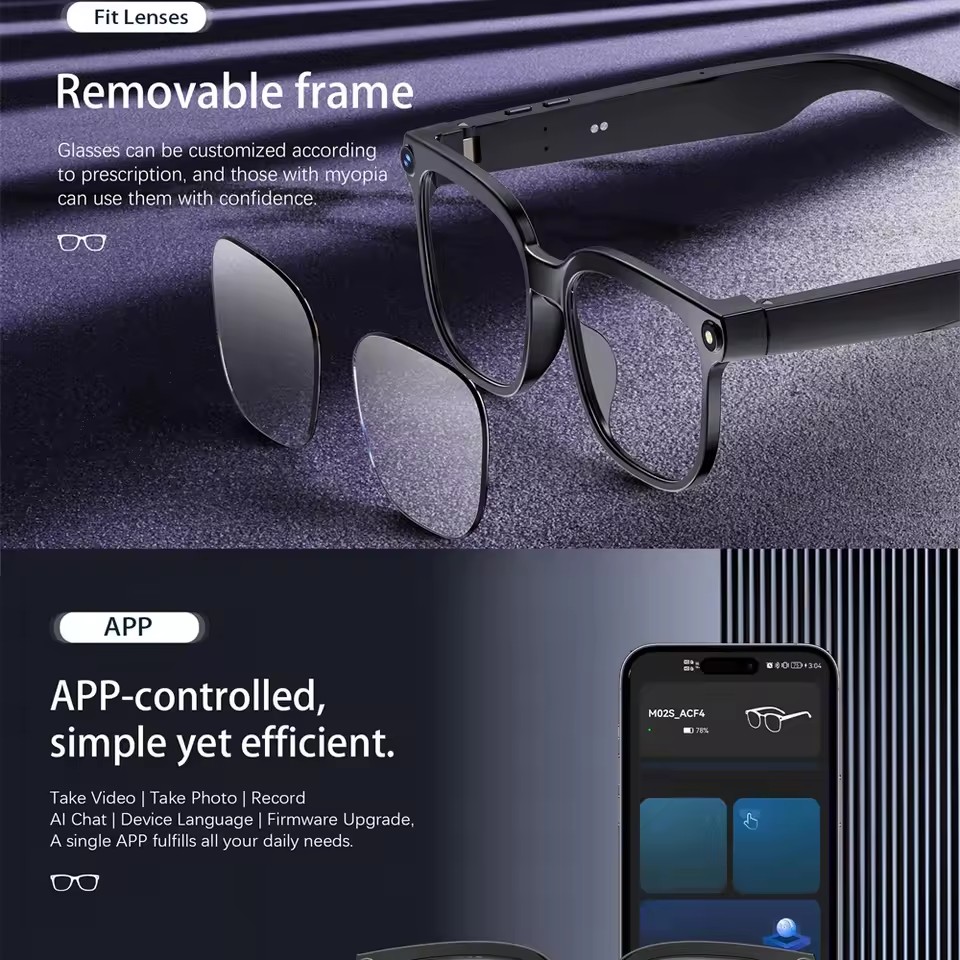 M02S AI Smart Glasses 8MP Came - Audio Music Ai 리뷰 및 가격