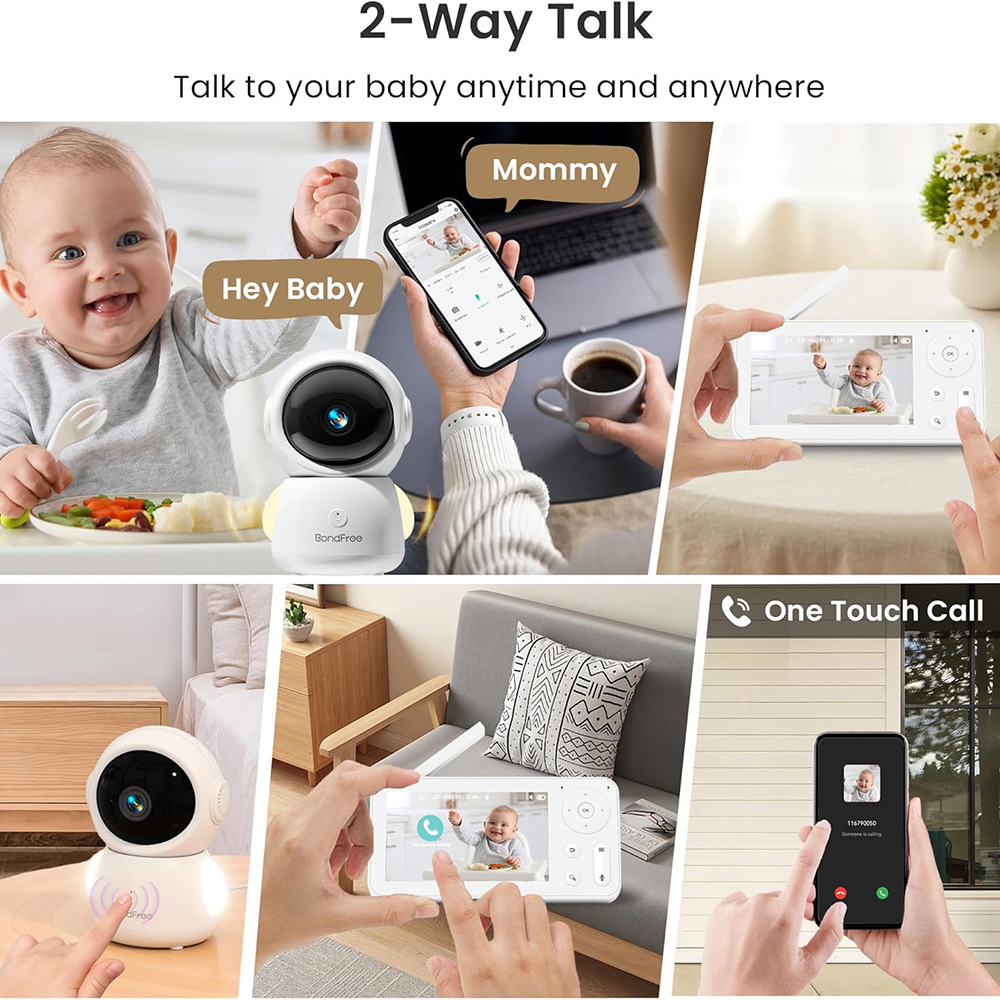 2K Baby Monitor with 2 Cameras - Audio Music To Video 리뷰 및 가격