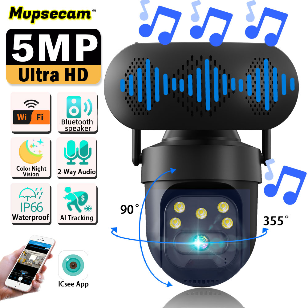 ICSEE 5MP WiFi PTZ IP Camera w - Audiovision Music Player 리뷰 및 가격