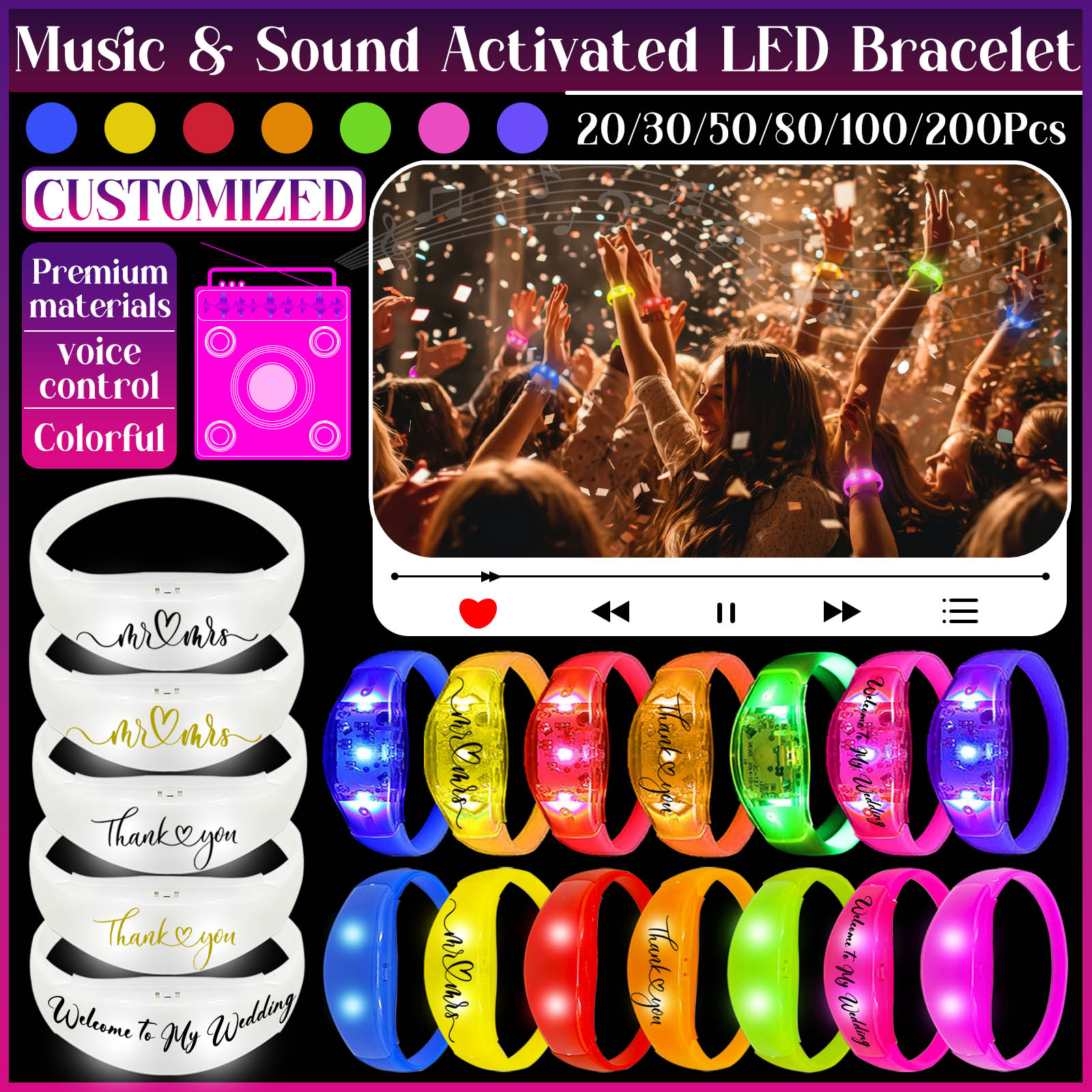 20-200Pcs Music And Sound Acti - Audio Music Light 리뷰 및 가격
